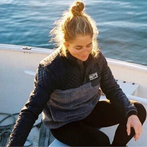 Patagonia mixed media snap-T quilted pullover